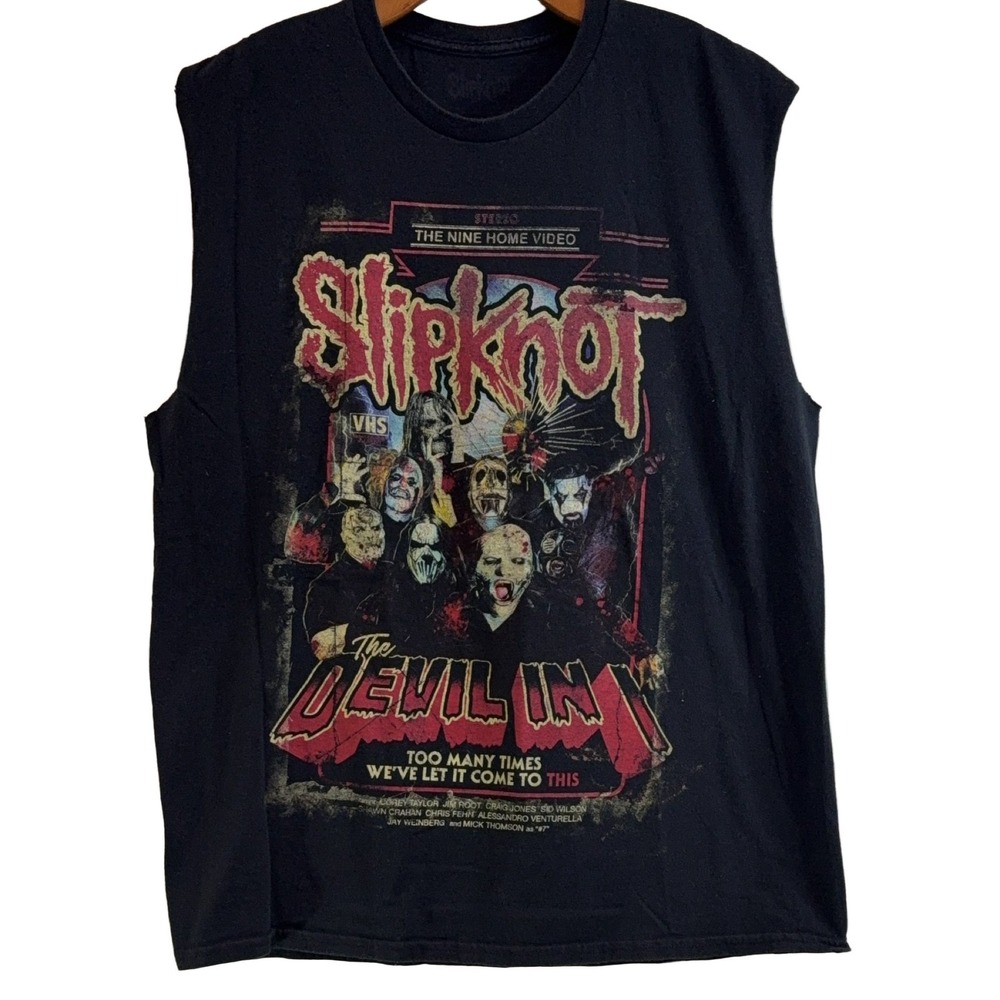 Slipknot The Devil In I Sleeveless T-Shirt Black L Cotton Band Graphic